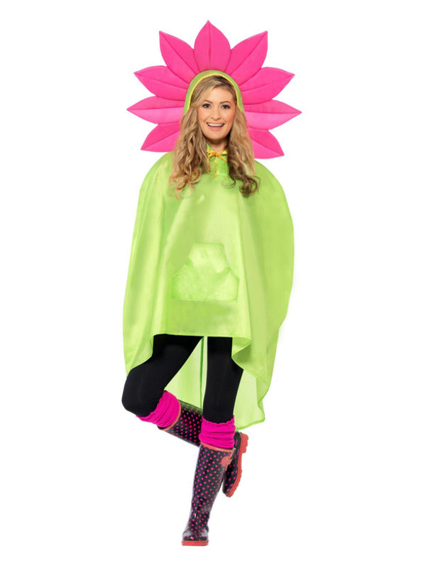 Flower Party Poncho, Green - 2