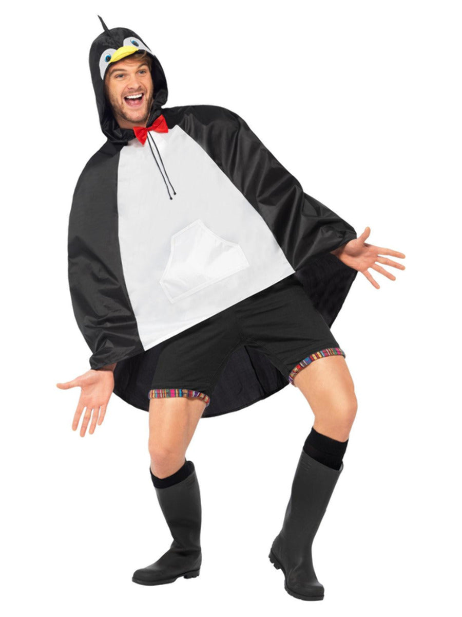 Penguin Party Poncho, Black & White - 5