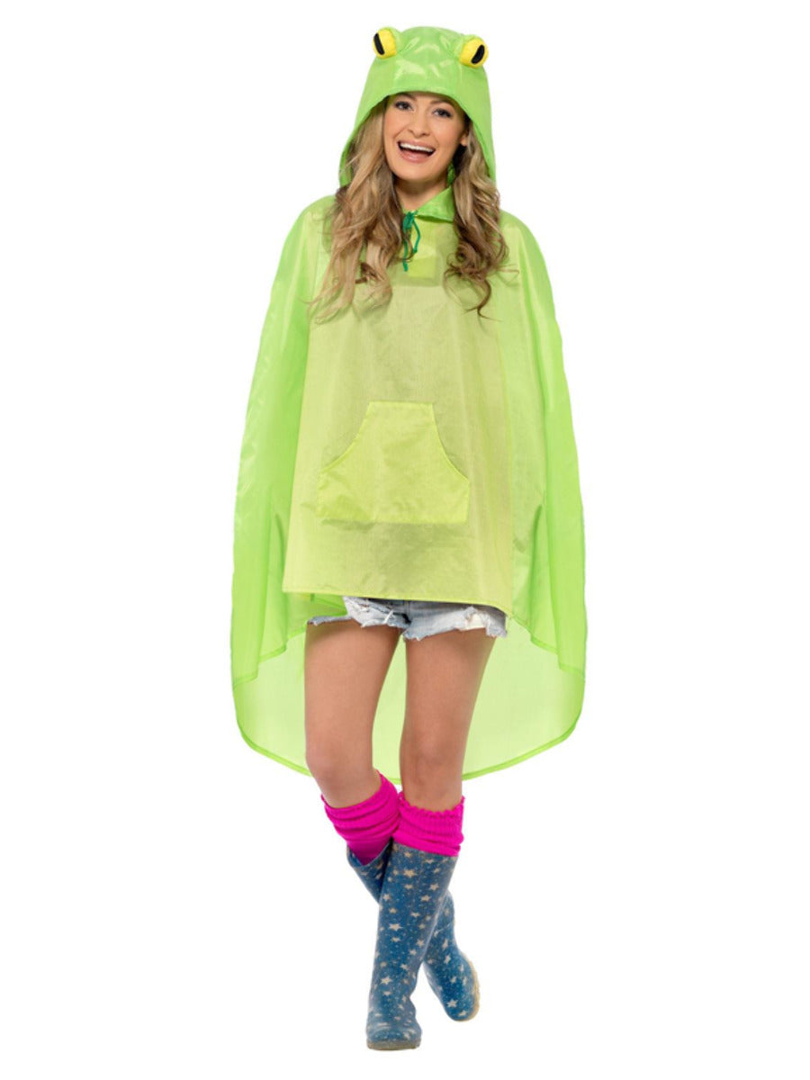 Frog Party Poncho, Green - 1