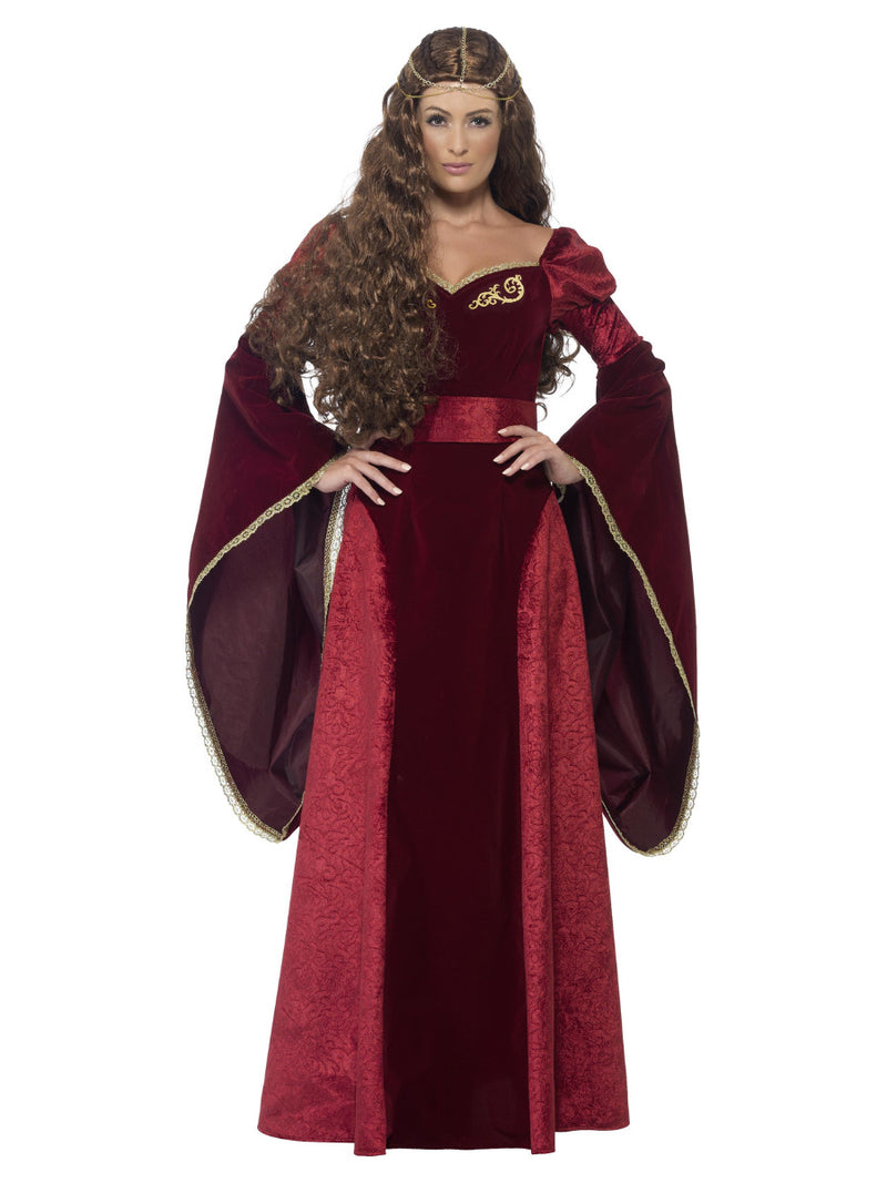Deluxe Medieval Queen Costume, Red - 1