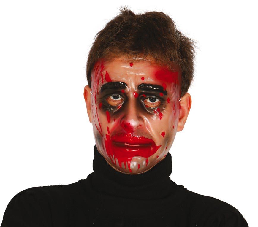 TRANSPARENT MAN WITH BLOOD MASK PVC