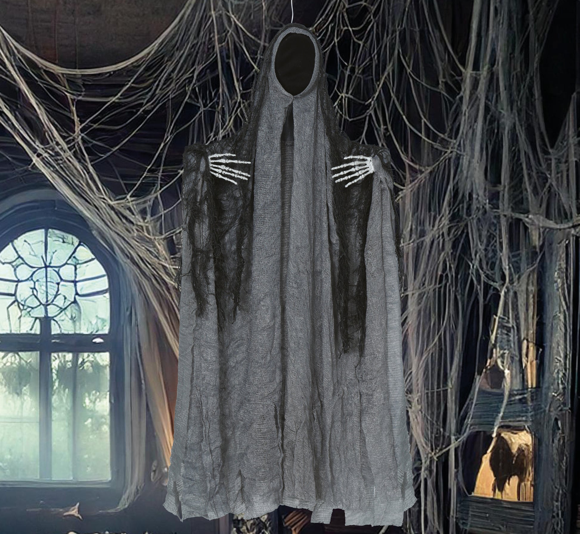 HANGING GREY GHOST WITH TUNIC 50 CM