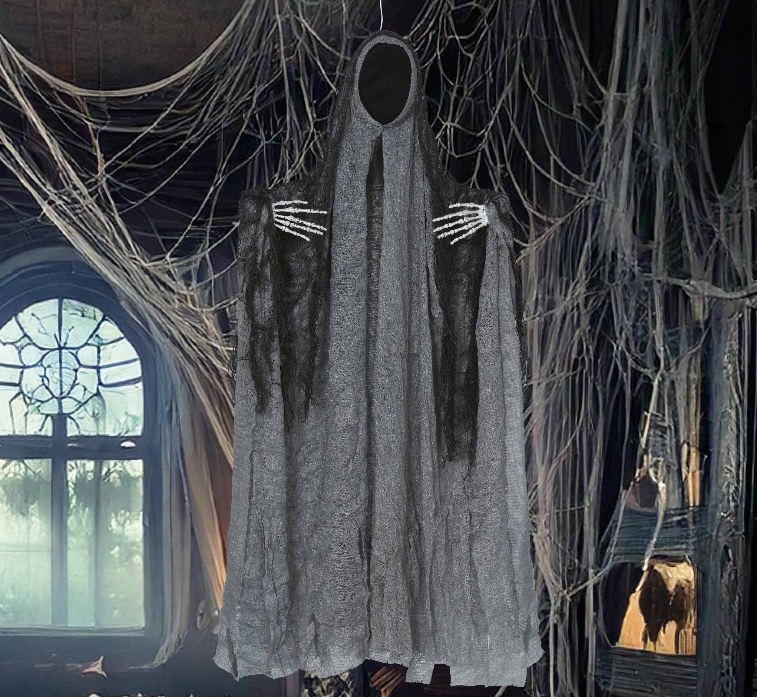 HANGING GREY GHOST WITH TUNIC 50 CM