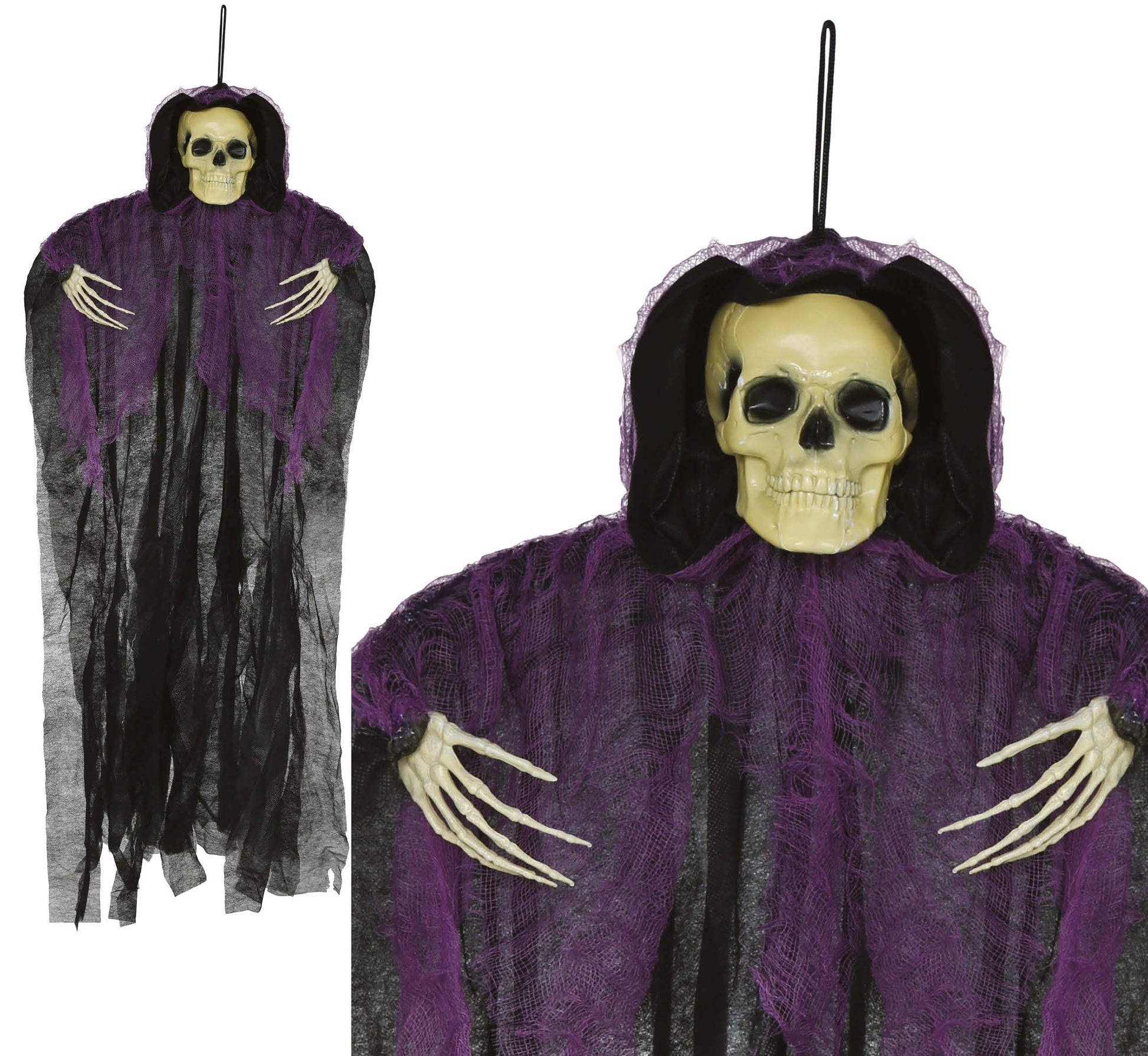HANGING SKELETON BLACK TUNIC 90 CM