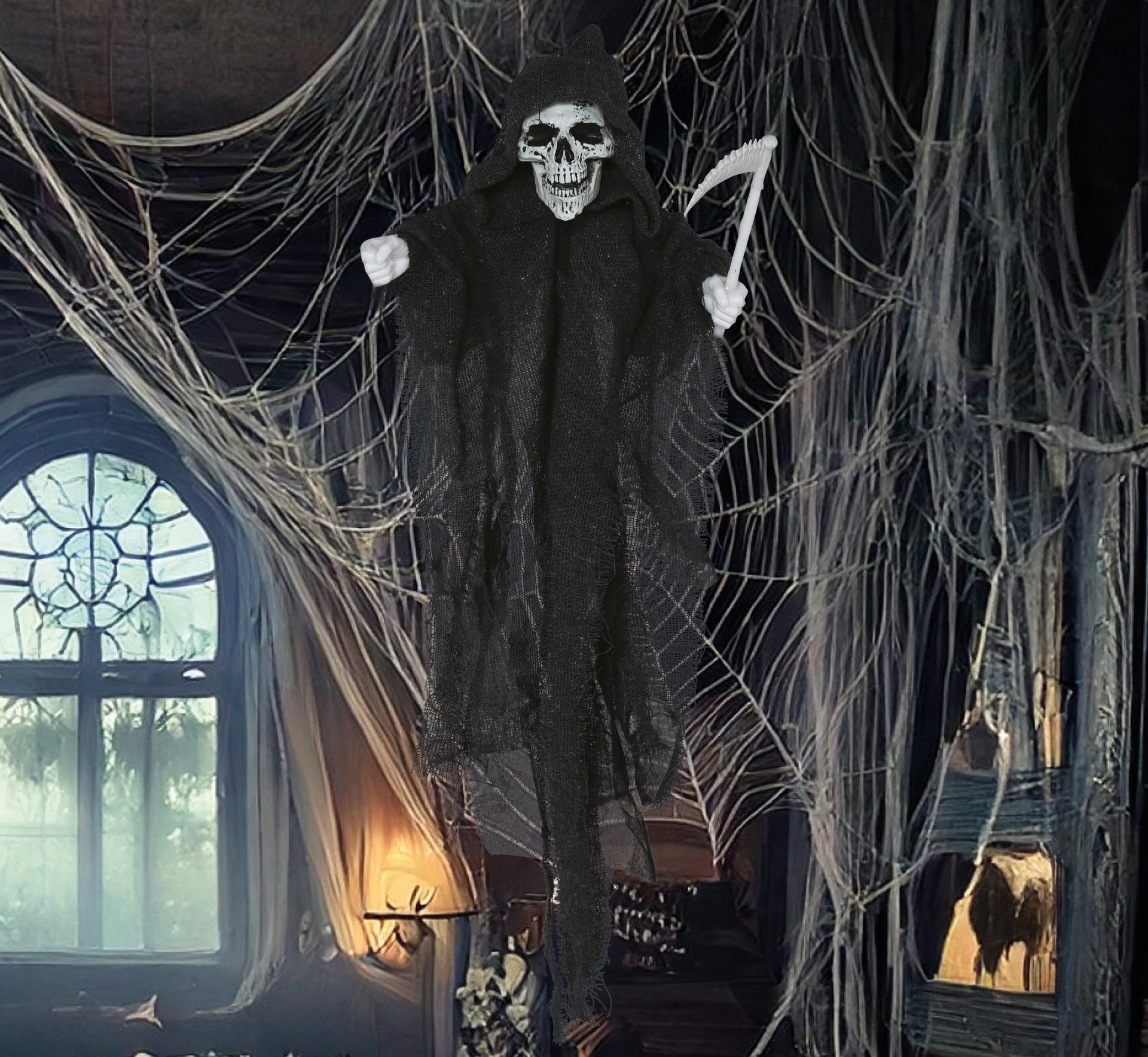 HANGING SKELETON WITH SCYTHE