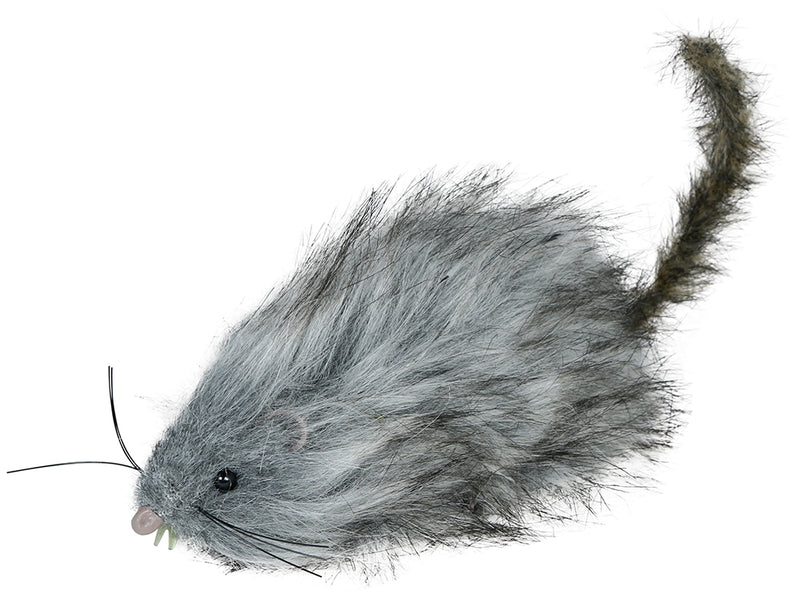 GREY FLUFFY RAT 16 CM