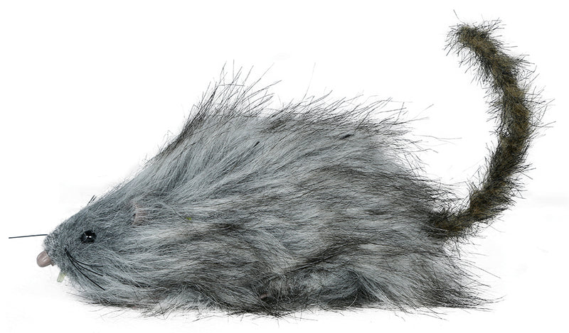 GREY FLUFFY RAT 16 CM