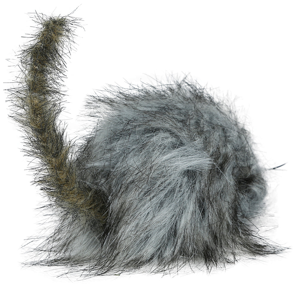 GREY FLUFFY RAT 16 CM