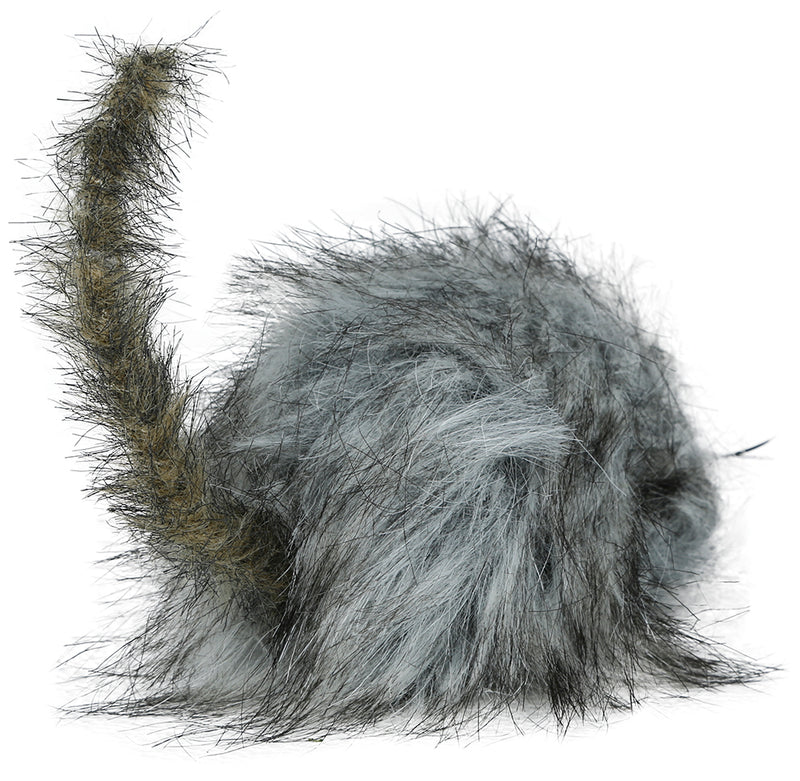 GREY FLUFFY RAT 16 CM