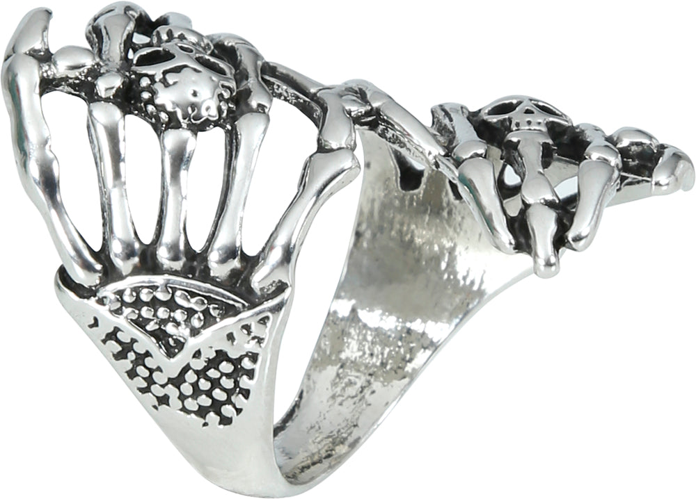 SKELETON HAND RING METAL