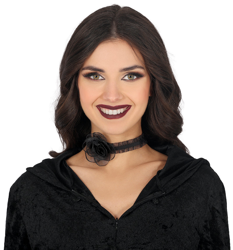 BLACK ROSE CHOKER