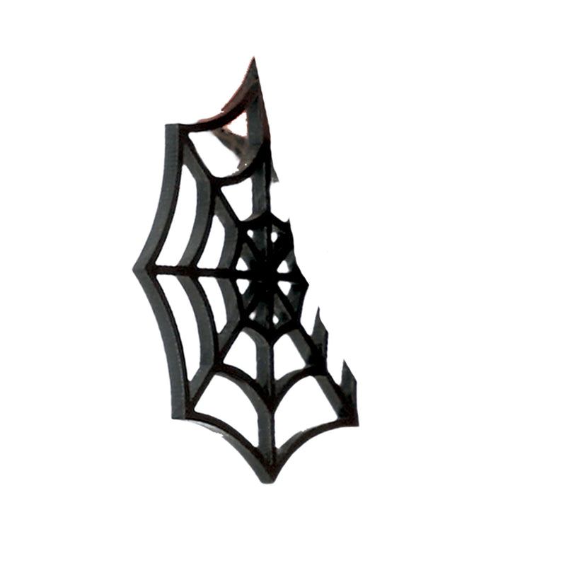 BLACK SPIDERWEB EARRINGS, 5 CM