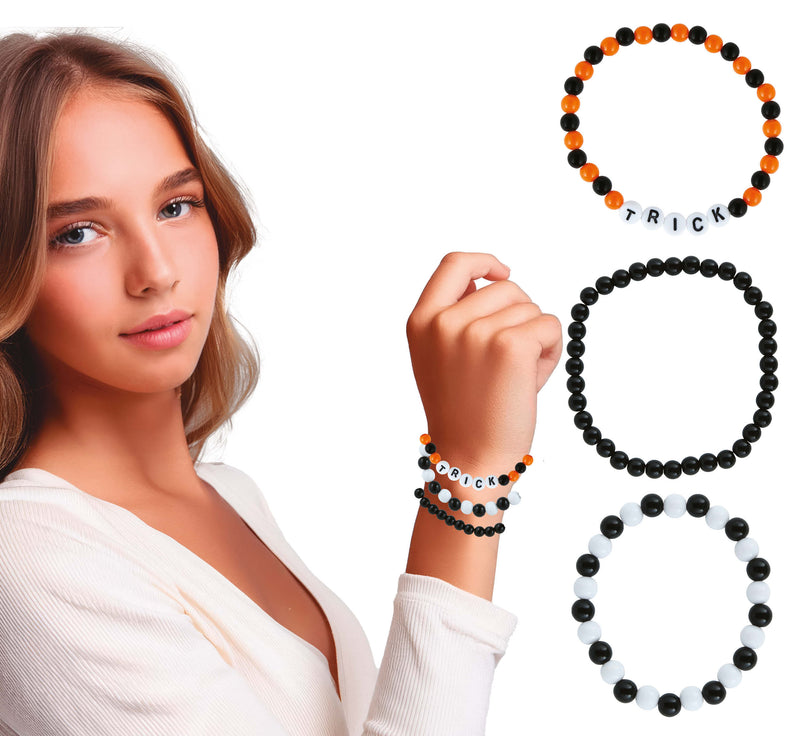 SET OF 3 HALLOWEEN "TRICK" BRACELETS