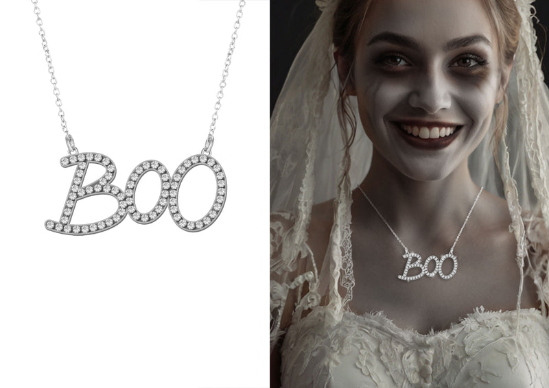 BOO METAL NECKLACE, 5.5 CM