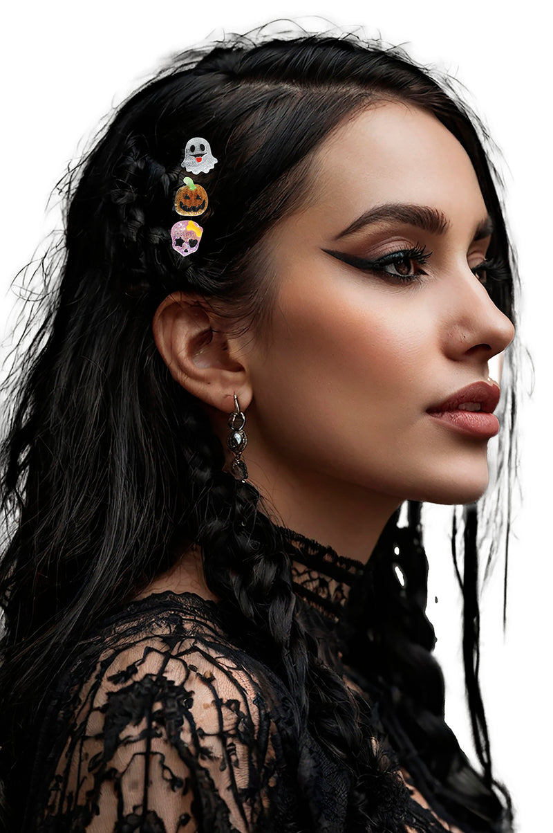 SET OF 3 HALLOWEEN HAIR CLIPS, ADULT