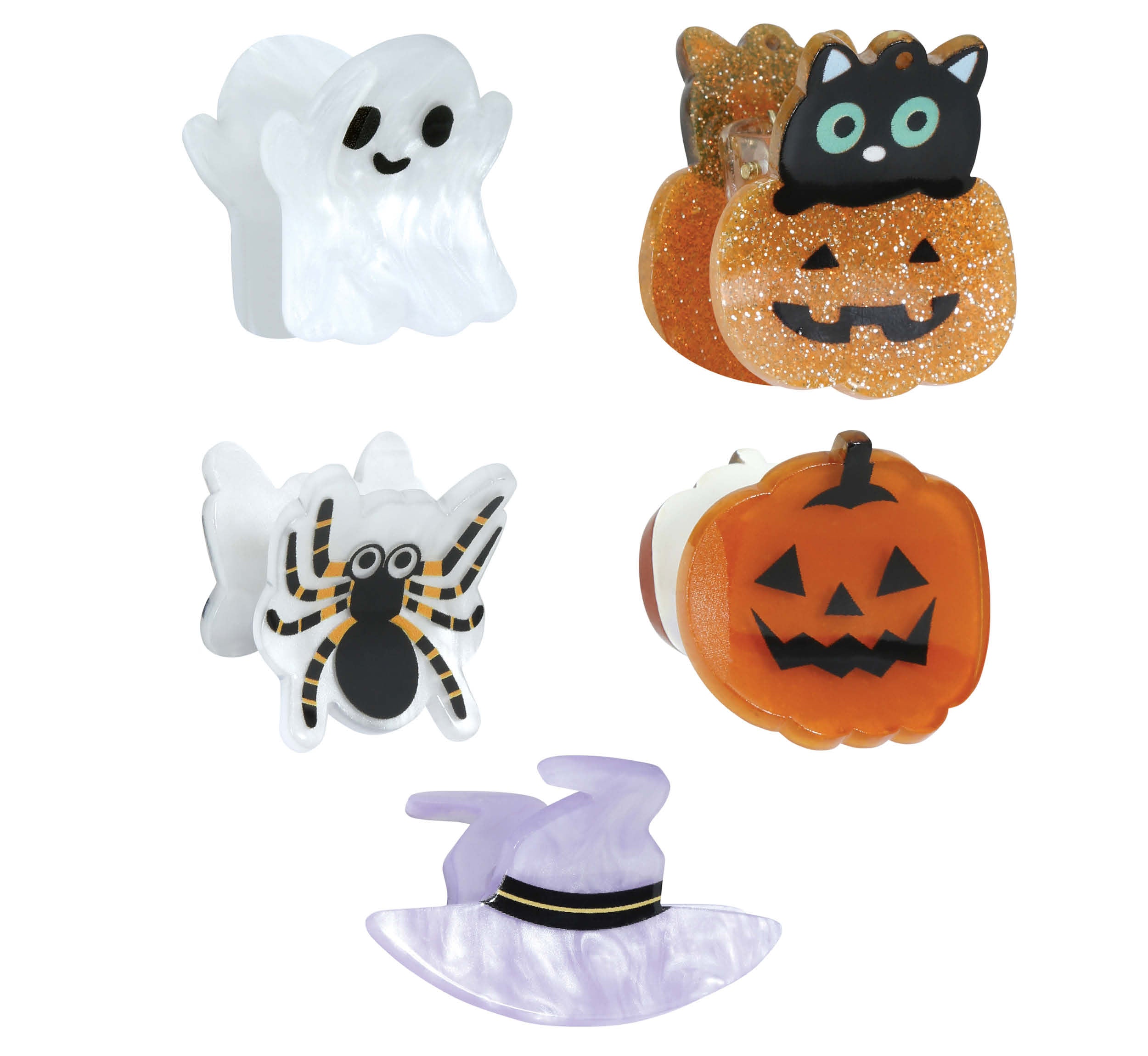 SET OF 5 ASSORTED HALLOWEEN CLAW CLIPS