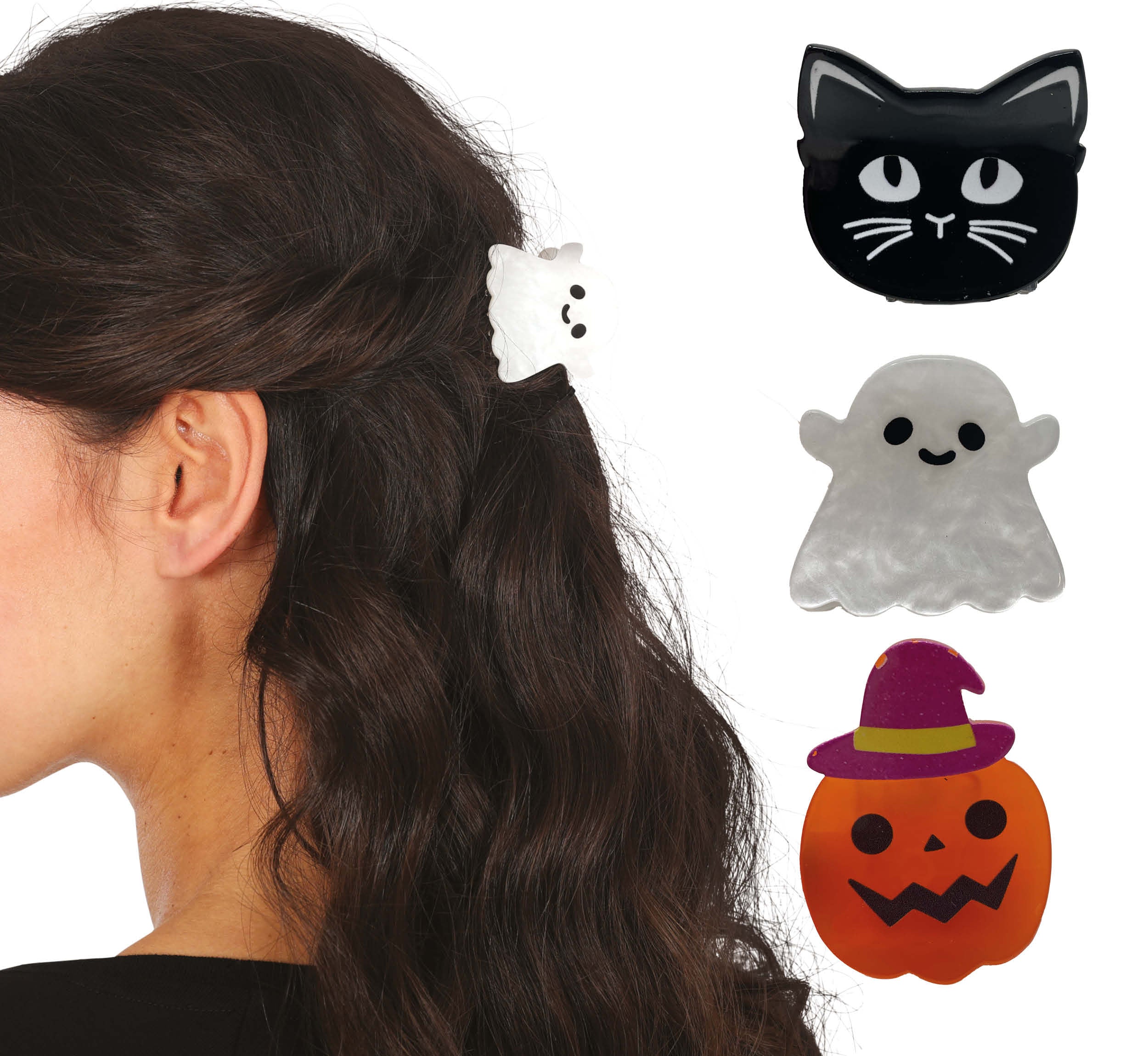 SET OF 3 ASSORTED HALLOWEEN CLAW CLIPS
