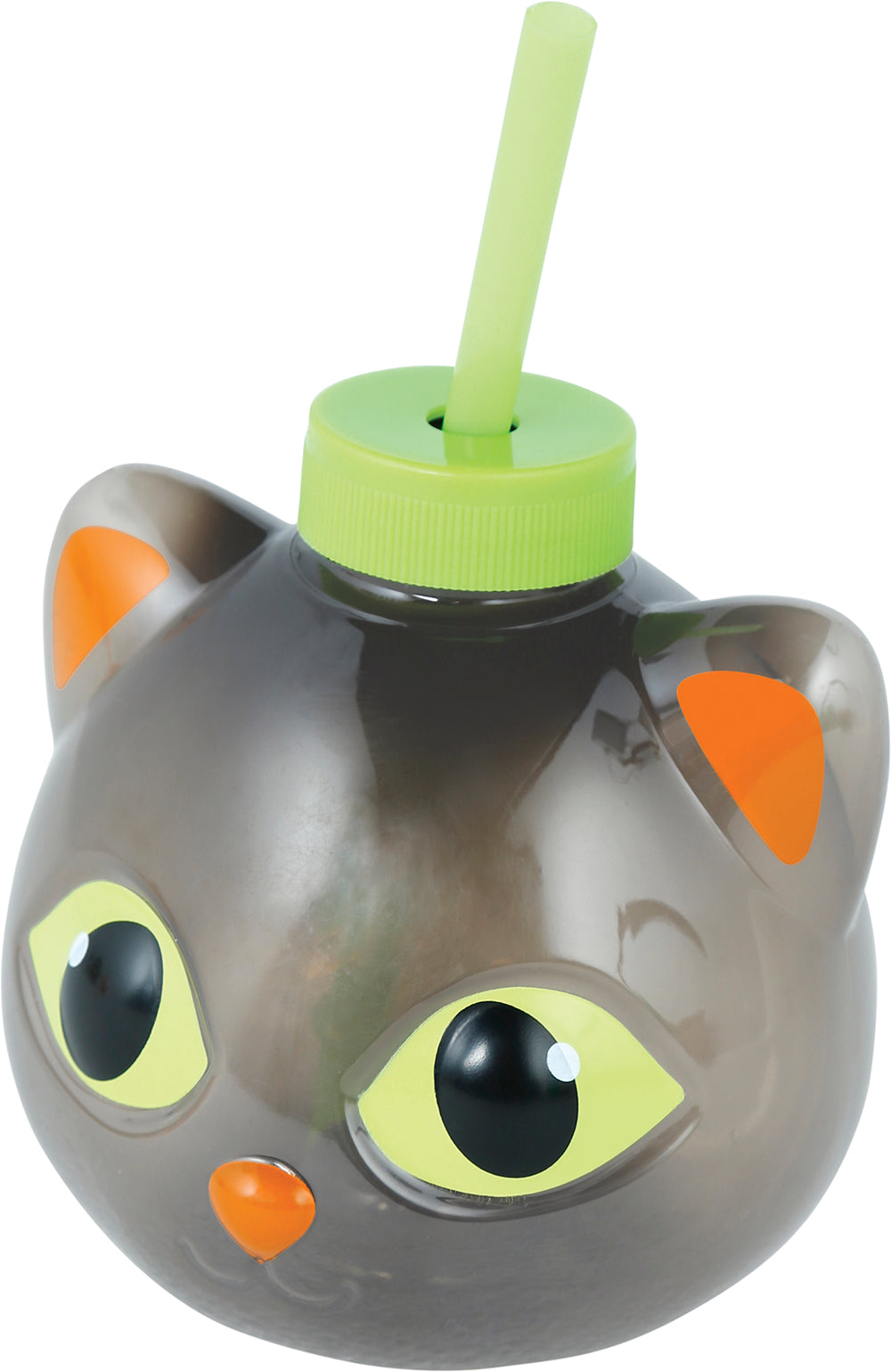 CAT CUP WITH STRAW, LED, 17 CM