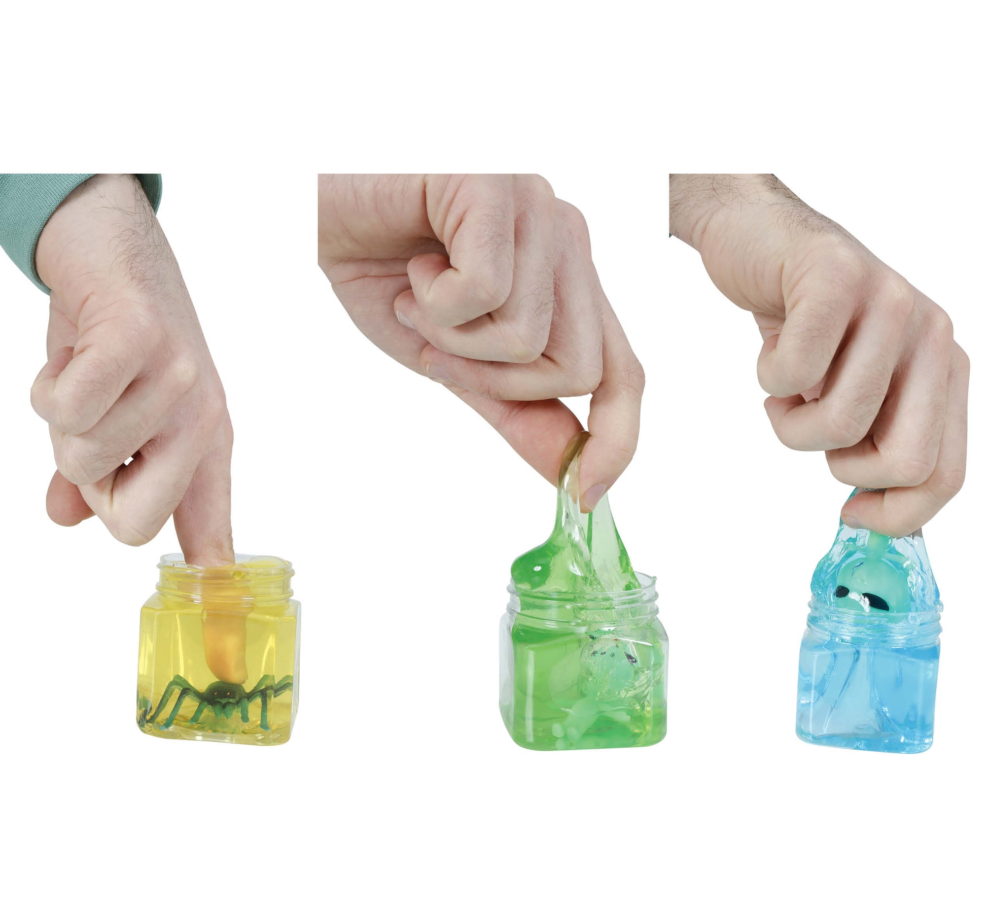 12 ASSORTED SLIME JARS WITH SPIDERS AND ALIENS 5.5