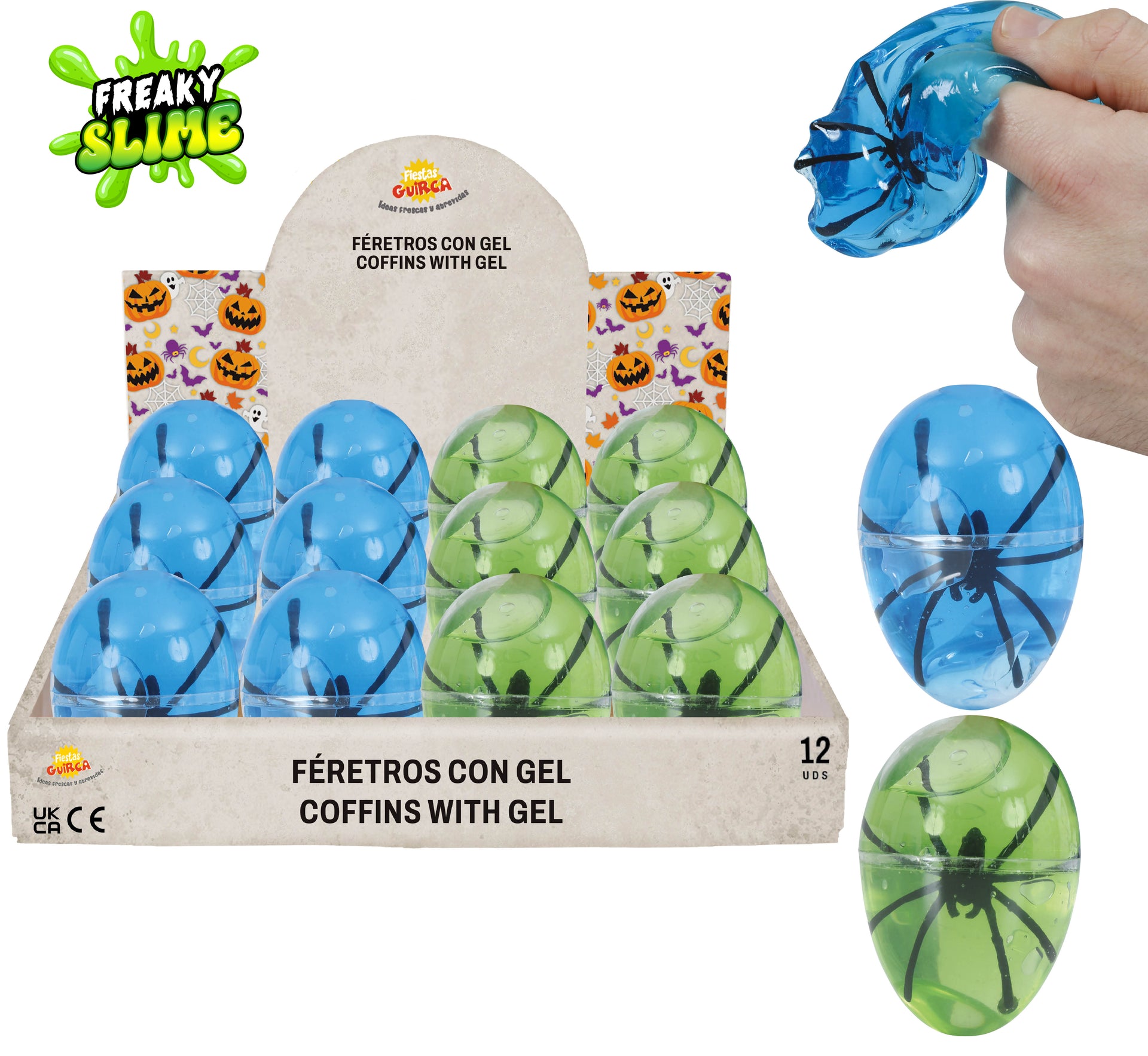 DISPLAY 12 EGGS WITH "SLIME", 6 CM
