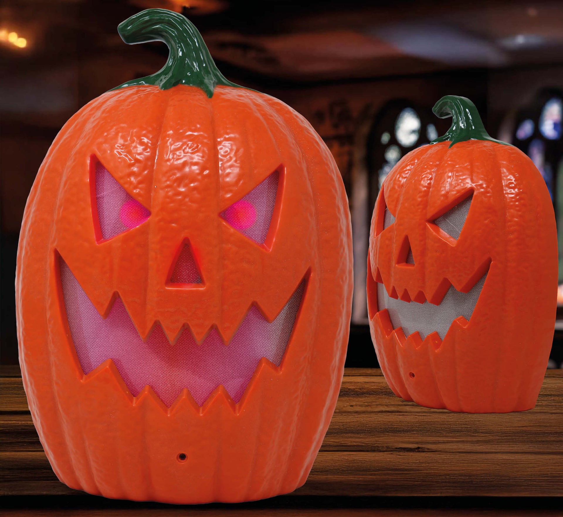 PUMPKIN WITH LIGHT AND SOUND, 30x21 CM