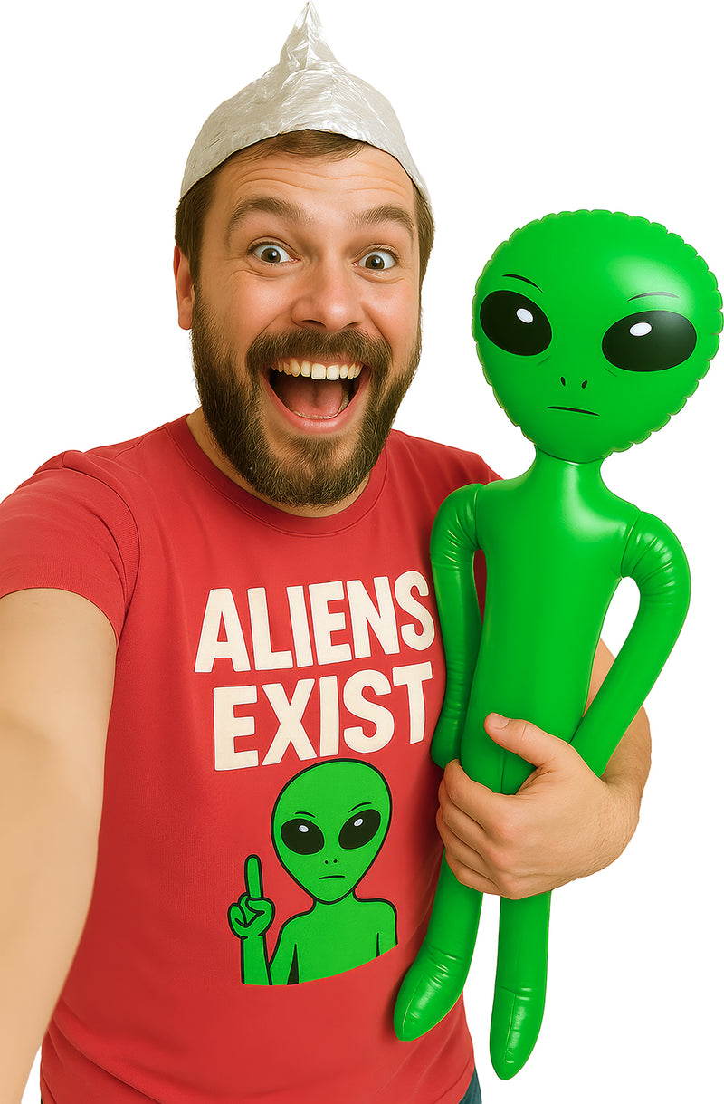 INFLATABLE GREEN ALIEN, 85 CM