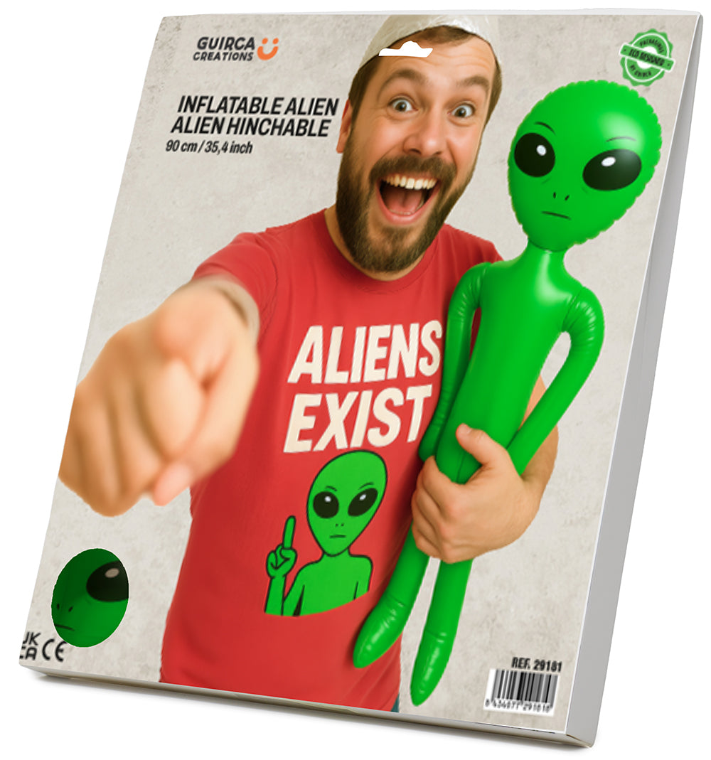 INFLATABLE GREEN ALIEN, 85 CM