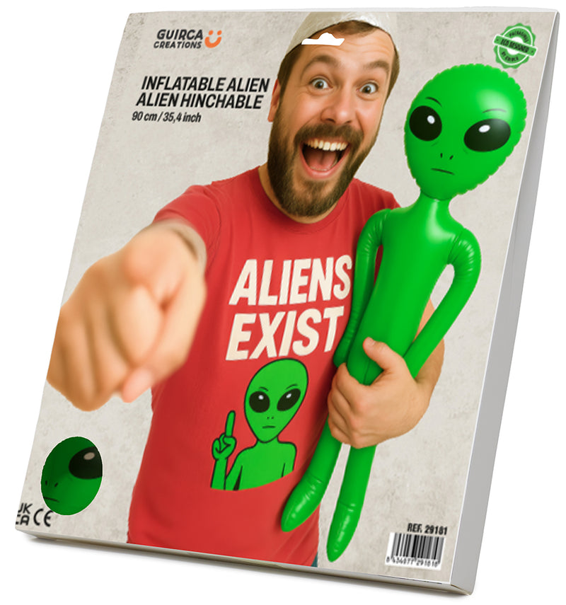 INFLATABLE GREEN ALIEN, 85 CM