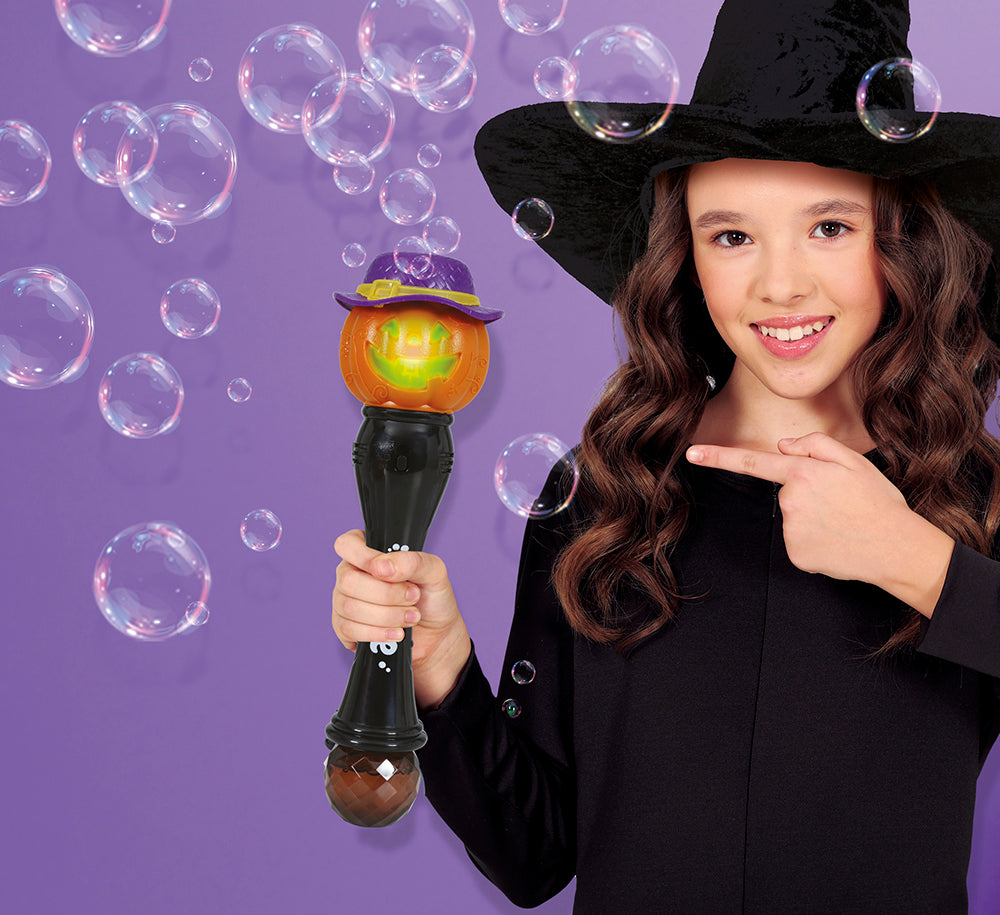 PUMPKIN WAND BUBBLES LIGHT AND SOUND, 32 CM