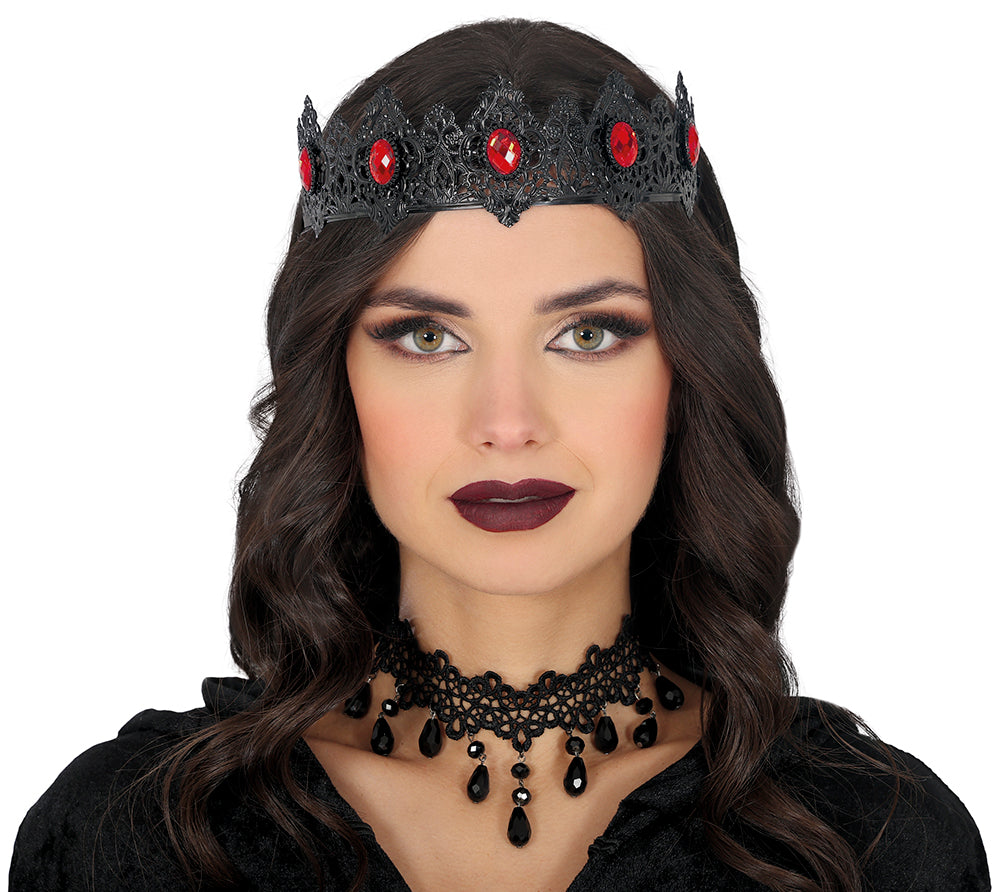METALLIC BLACK QUEEN HEADBAND