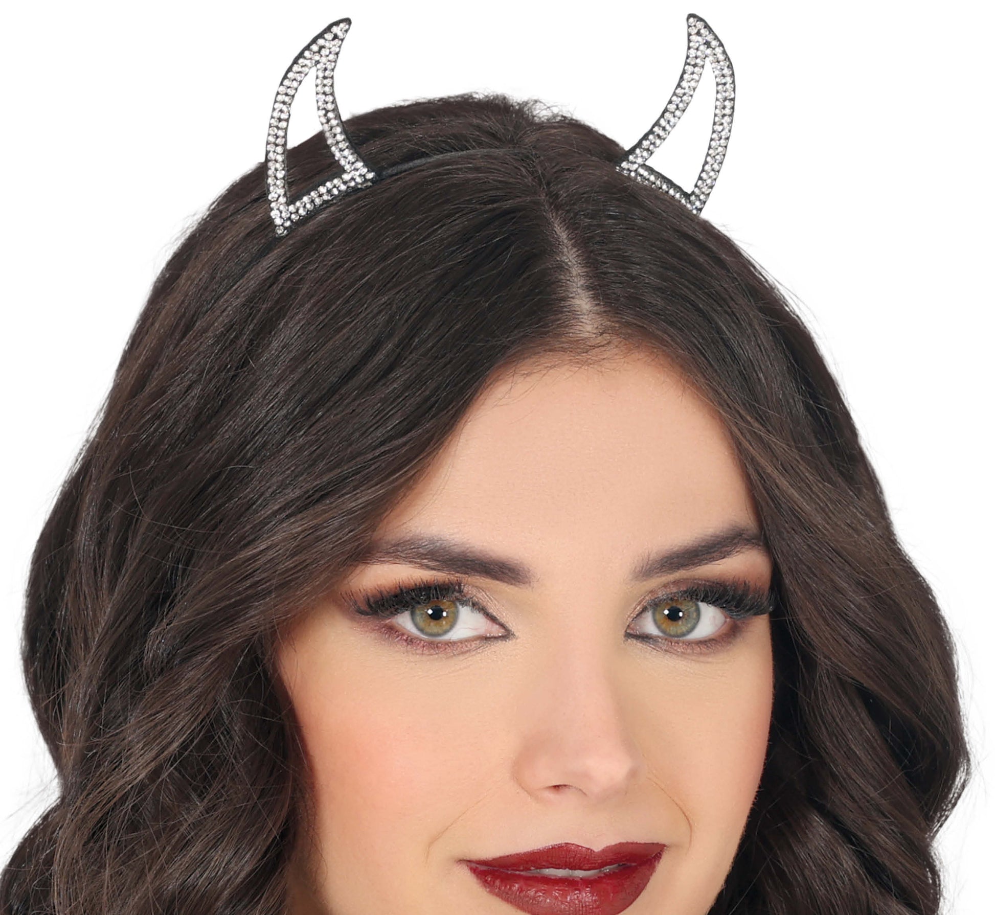 BRIGHT SILVER DEMON HEADBAND