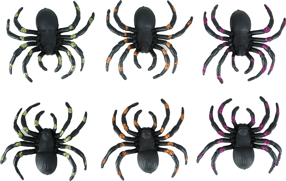 6 SPIDER BLISTER WITH GLITTER, 7 CM
