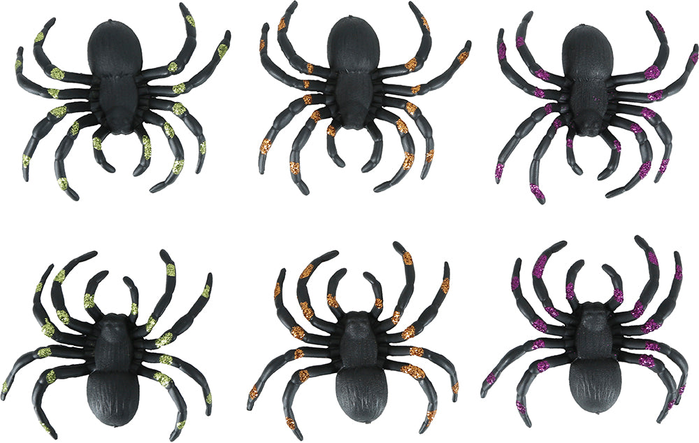 6 SPIDER BLISTER WITH GLITTER, 7 CM