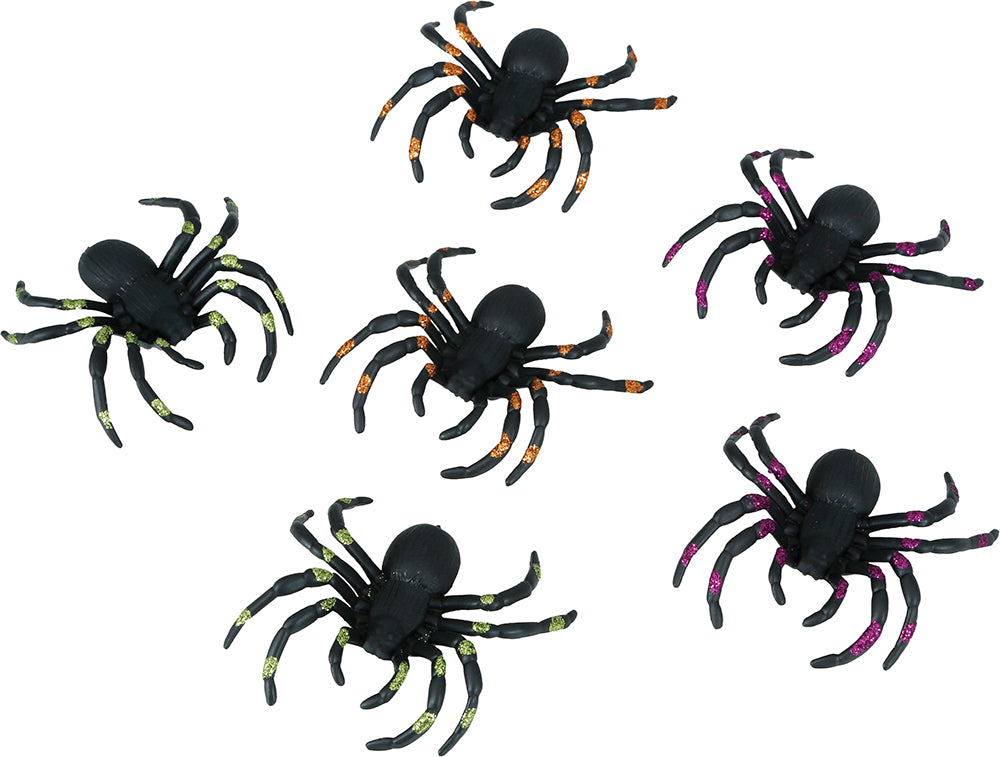 6 SPIDER BLISTER WITH GLITTER, 7 CM