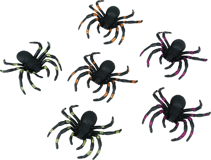 6 SPIDER BLISTER WITH GLITTER, 7 CM