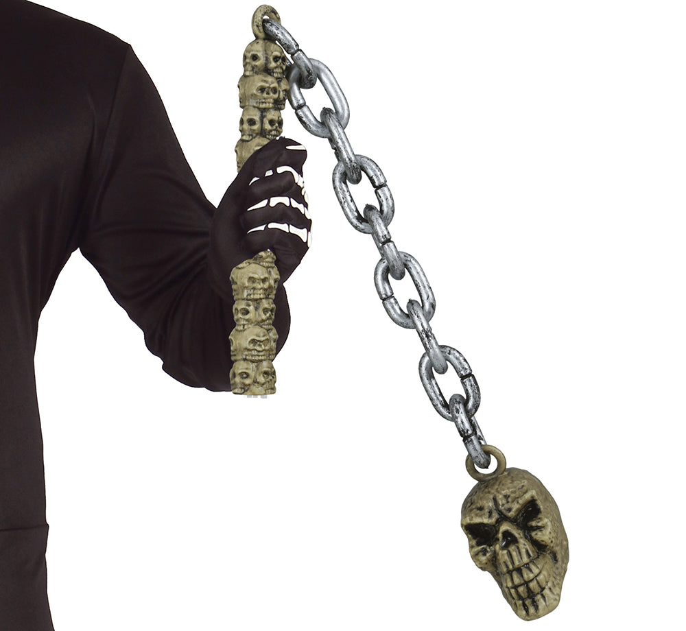 SKULL CHAIN MACE, 84 CM