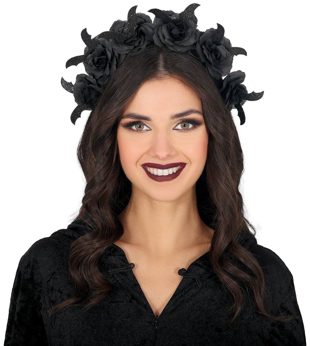 BLACK FLOWERS HEADBAND