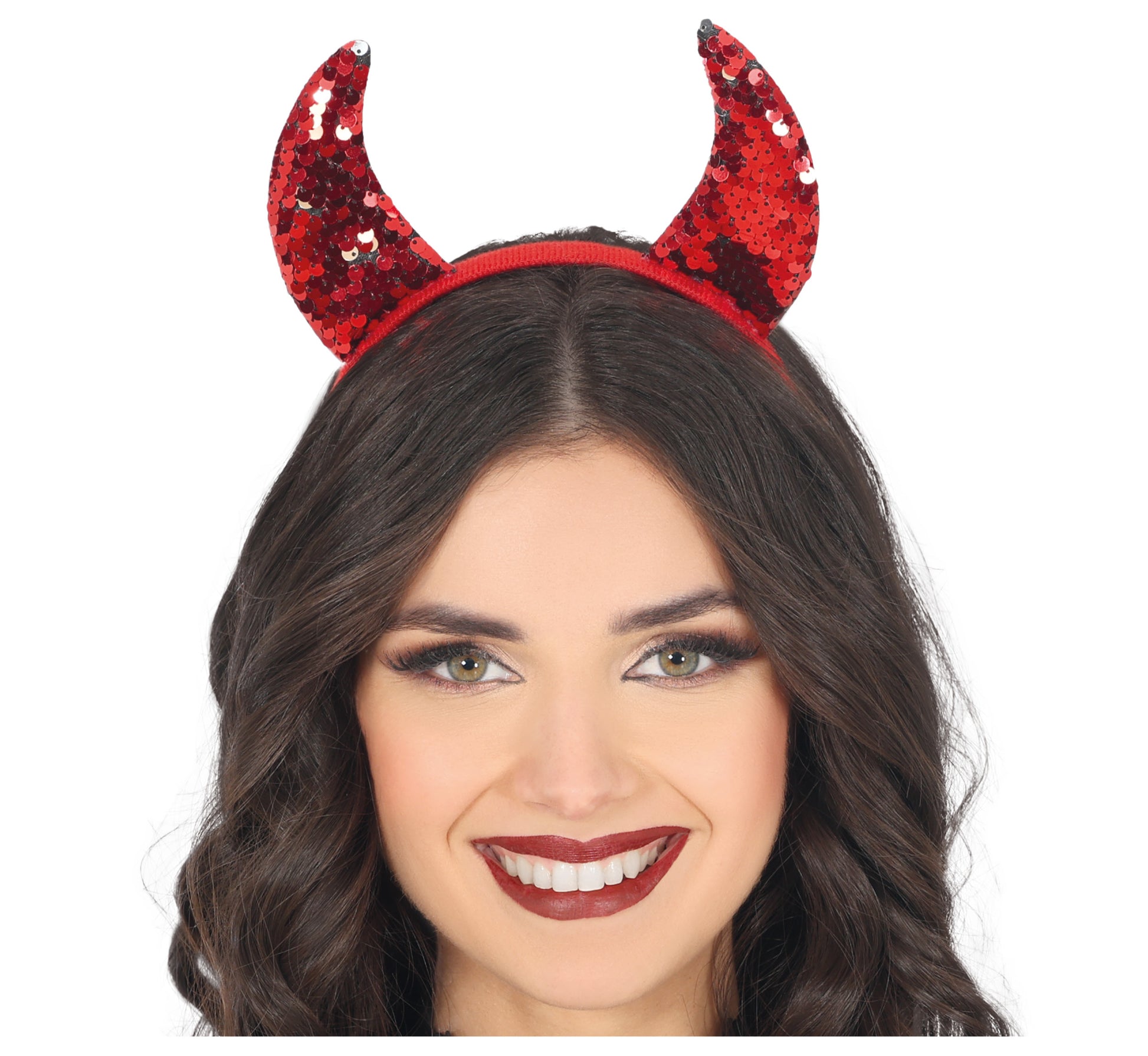 SHINY RED HORNS HEADBAND