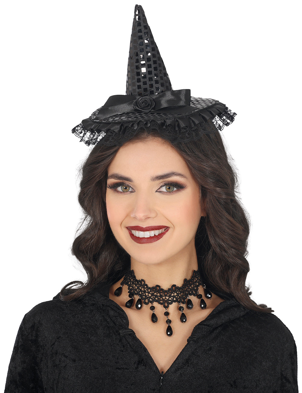 MINIHAT WITCH WITH BLACK SEQUINS