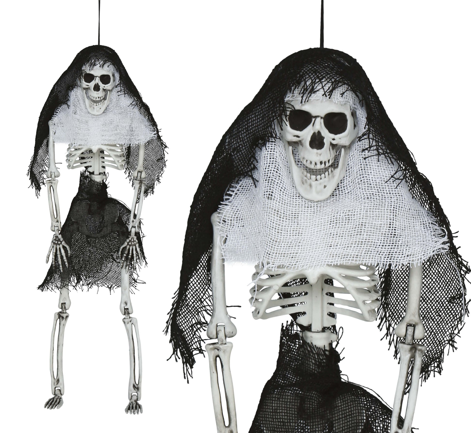 HANGING SKELETON WITH HOOD 45 CM