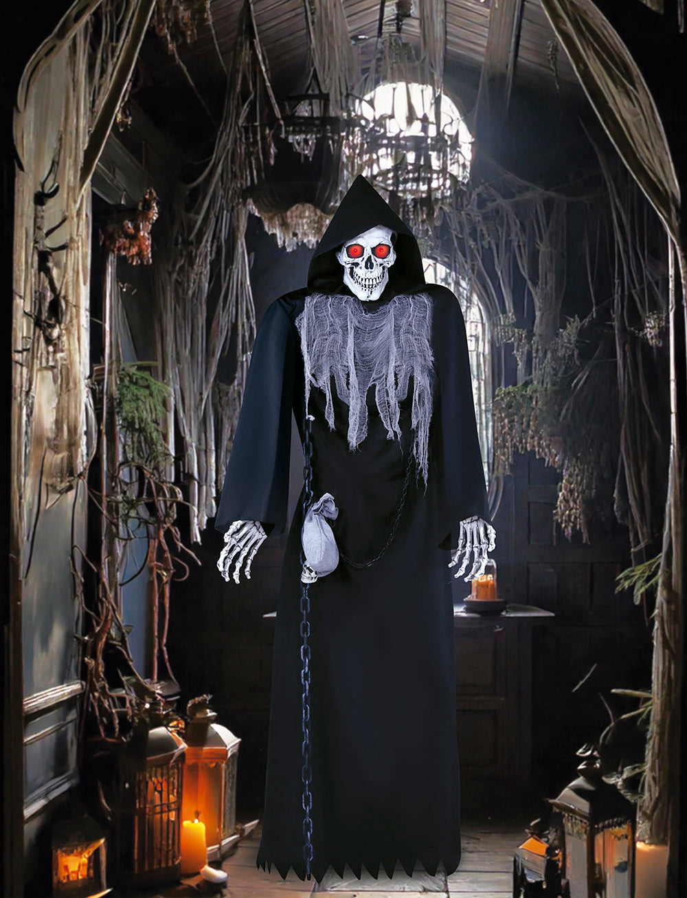 SKELETON WITH TUNIC SOUND AND MOVEMENT 250 CM