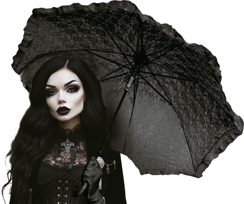 GOTHIC UMBRELLA BLACK 70 CM