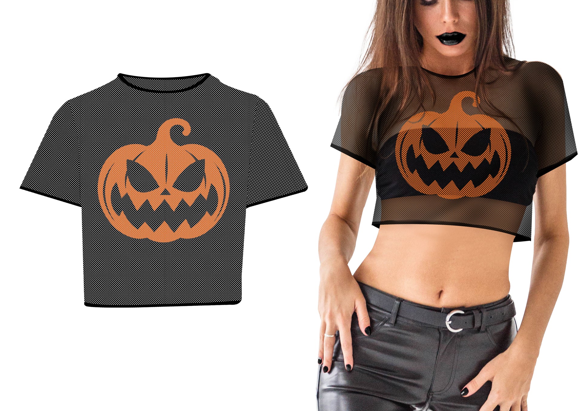 PUMPKIN CROP TOP T-SHIRT