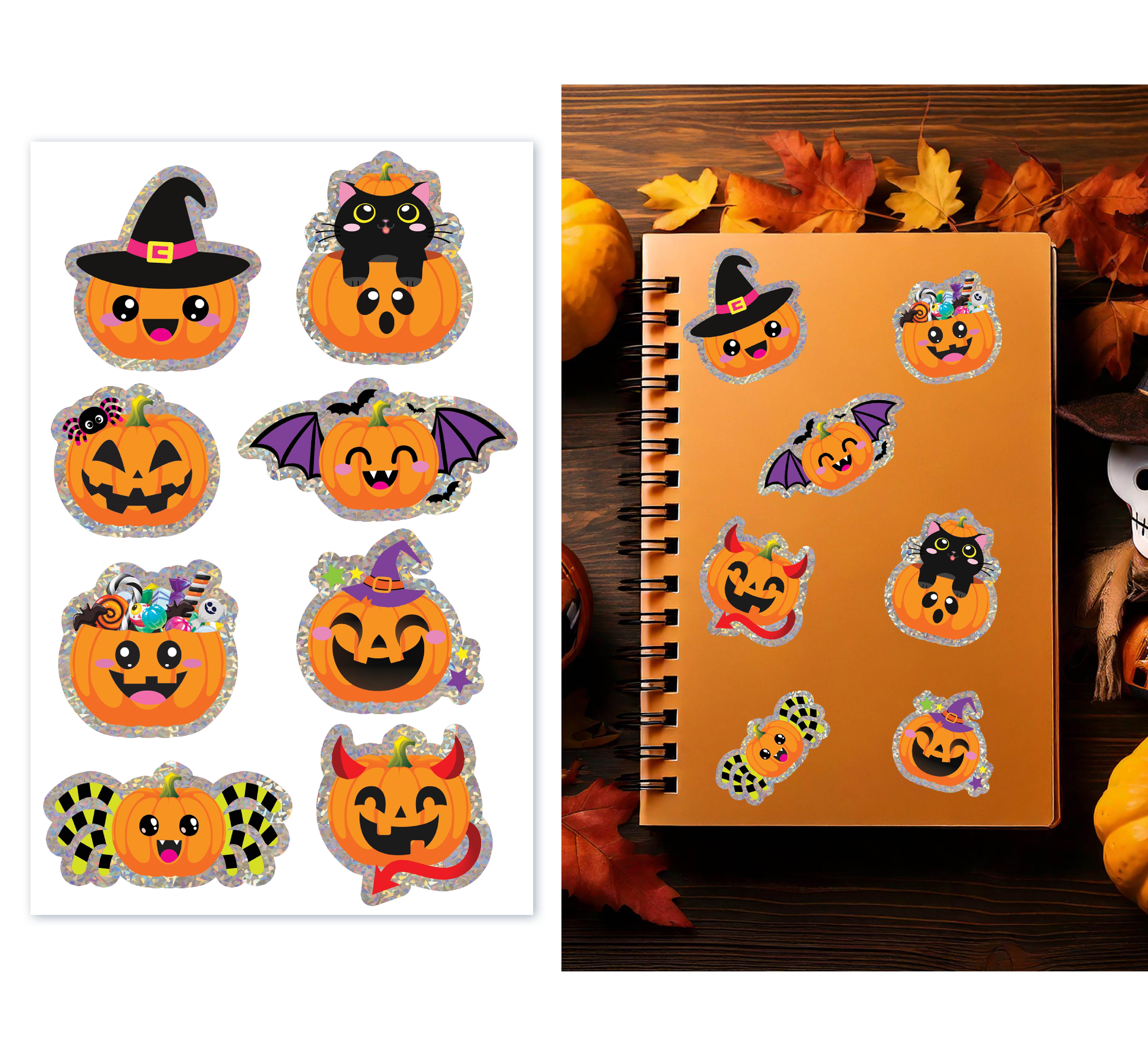 ASSORTED HOLOGRAPHIC HALLOWEEN STICKERS