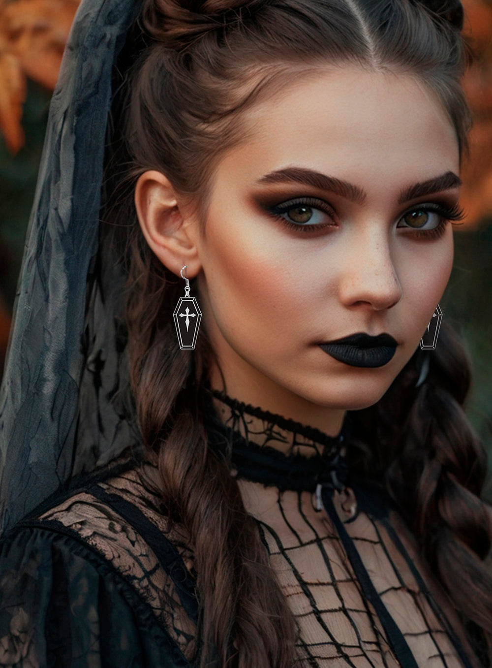 HALLOWEEN EARRINGS, COFFIN
