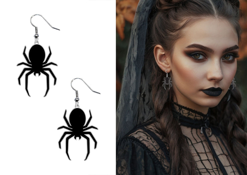 HALLOWEEN EARRINGS, SPIDERS