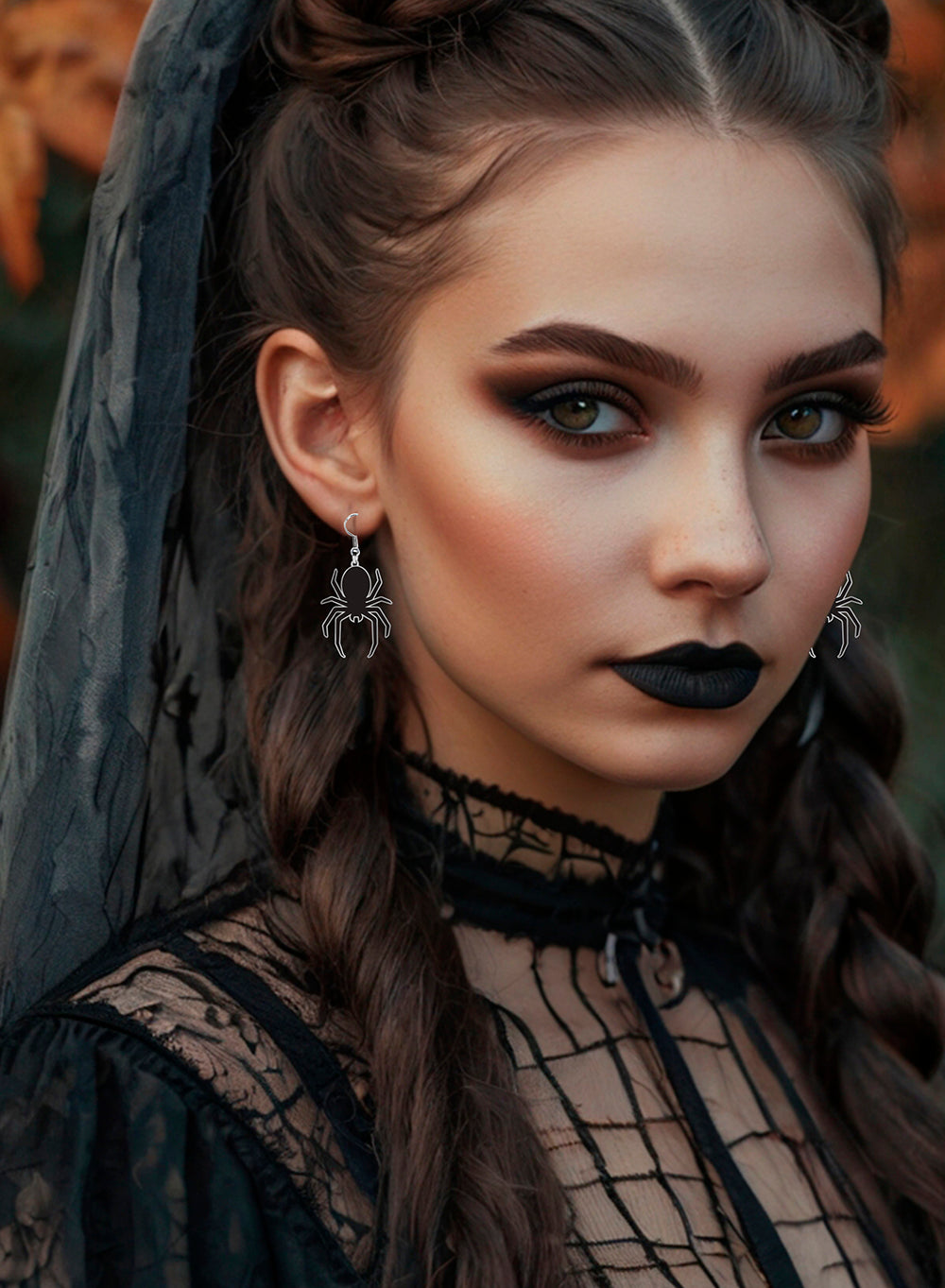 HALLOWEEN EARRINGS, SPIDERS