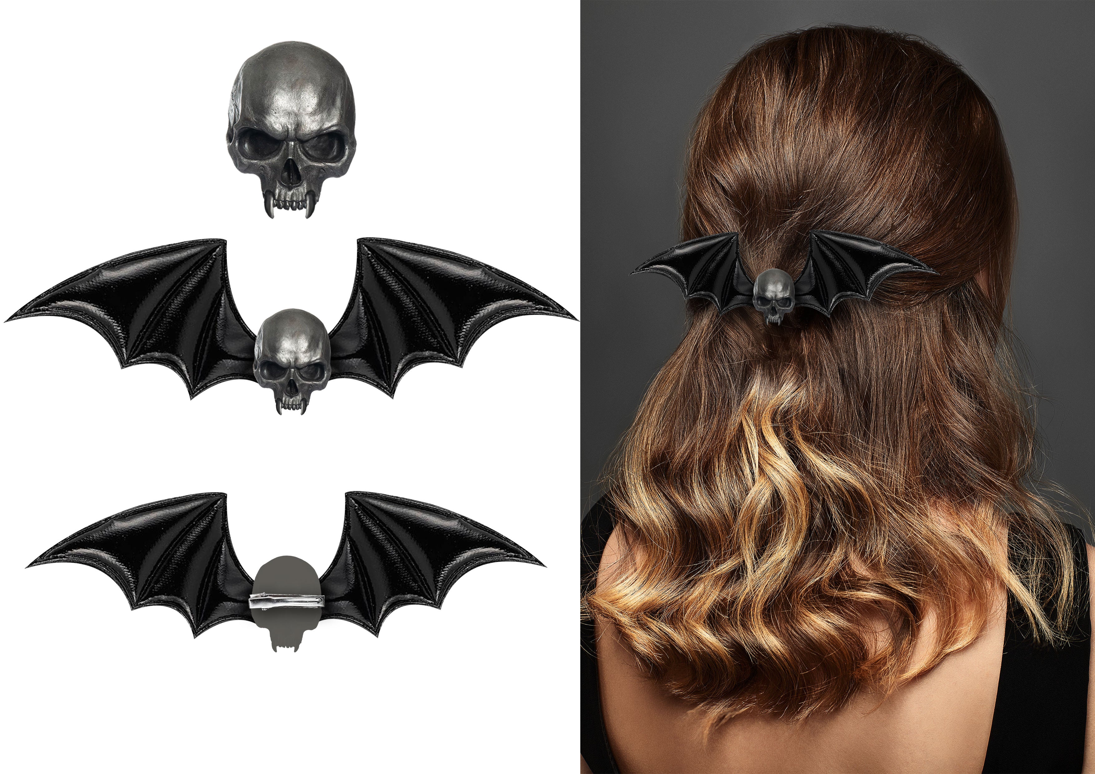 SKULL HAIR CLIP 13 CM