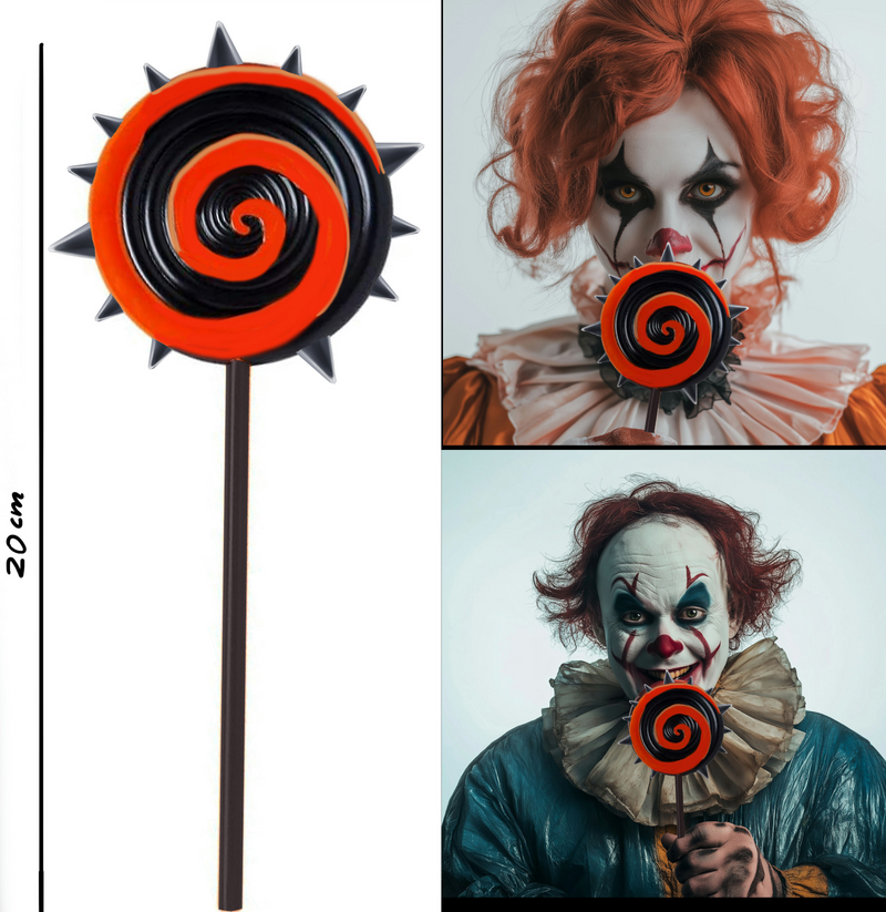 RED AND BLACK LOLLIPOP, 20 CM