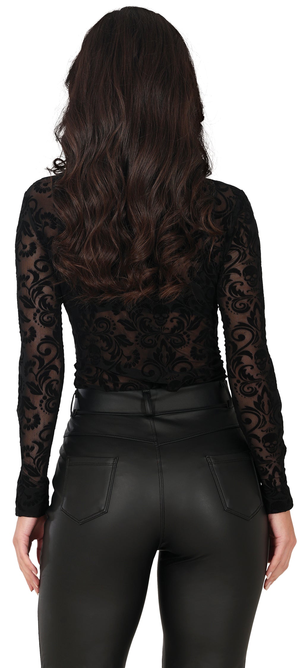 LACE FABRIC SKULLS MAILLOT